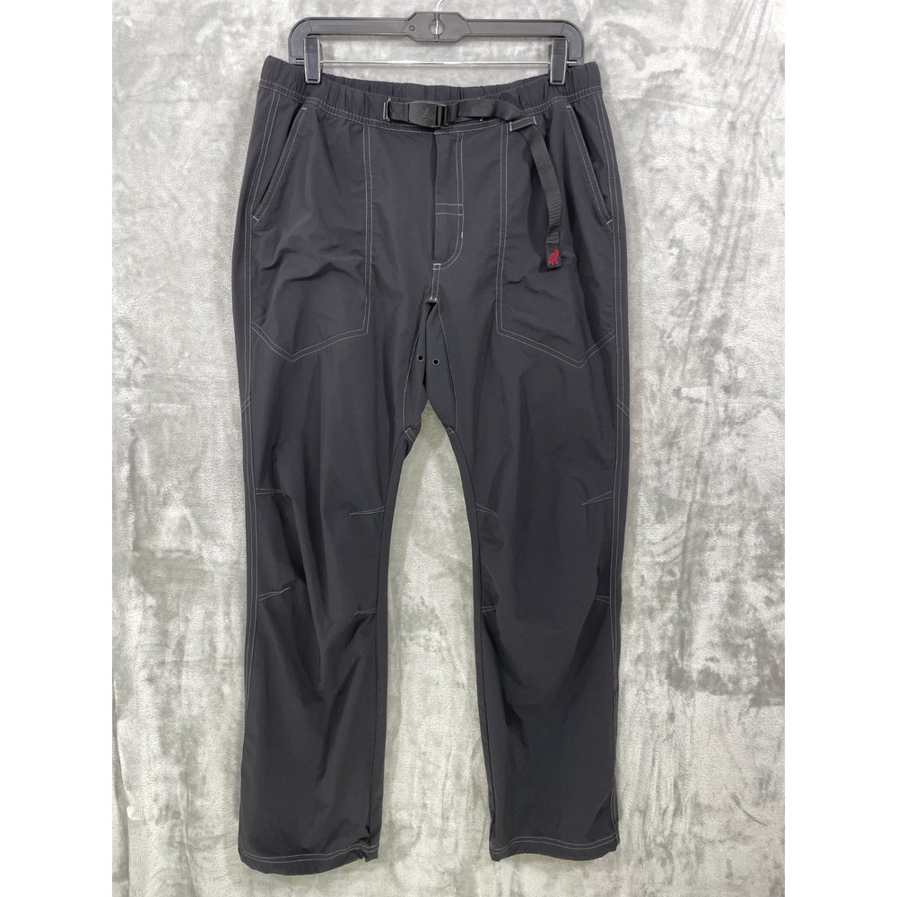 Gramicci Climbing Pants Belted Womens Large Made in USA Vented Charcoal Nylon